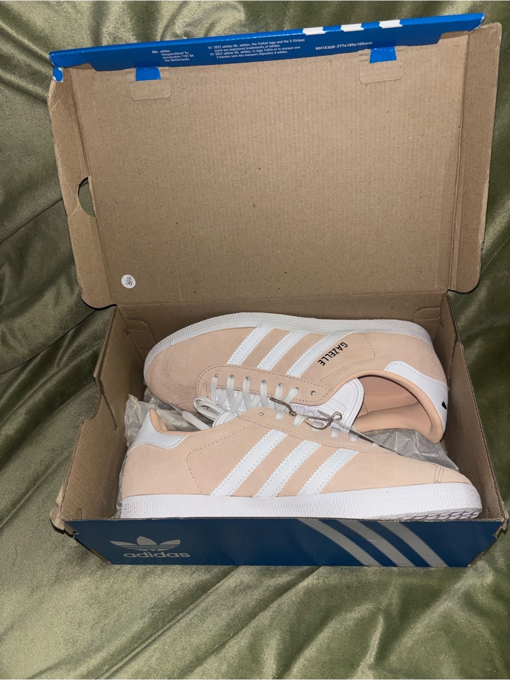 adidas Kids Suede Sneakers in Pale Peach with White Stripes